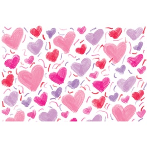 Disposable Valentine&#39;s Day Placemat / Disposable Heart Placemats / Valentine&#39;s Day Placemats / Valentine&#39;s Day Disposable Placemats /