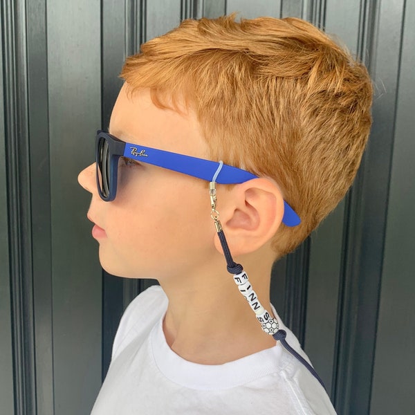 Personalized Eyewear Holder | Doubles as Face Mask Lanyard | Glasses and Sunglasses Strap Holder | Kids Eyeglass Chain | With Name Beads