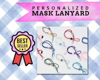 Kids Personalized Adjustable or Breakaway Face Mask Neck Strap | Face Mask Necklace | Face Mask Lanyard | Face Mask Chain | Back to School