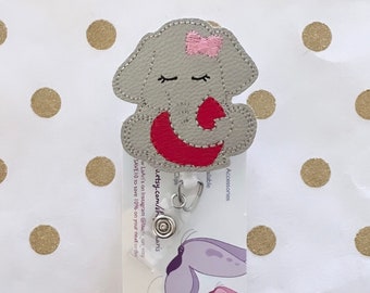 Valentine badge reel- Valentine’s Day badge-Elephant badge reel- elephant badge-pediatric badge reel-pediatric nurse badge reel- badge reel