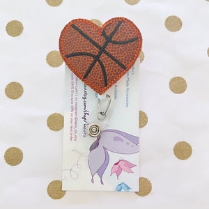 Basketball badge reel-basketball badge- sports badge reel