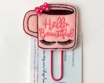 Coffee mug paper clip-coffee planner clip-planner accessory-coffee planner clip-planner paper clip-inspirational planner clip