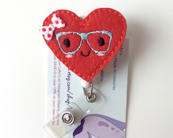 Valentines badge reel- valentines day badge reel- heart badge reel- valentine reel-valentine badge-valentine day gift- valentine nurse gift