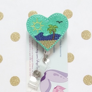 Beach badge reel- badge reel- summer badge reel-badge reel