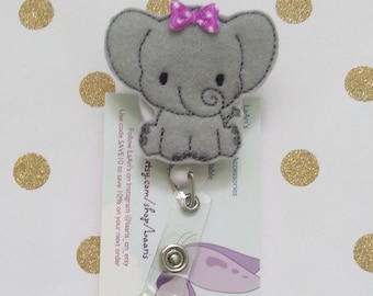 Elephant badge reel- elephant badge-pediatric badge reel-pediatric nurse badge reel- badge reel