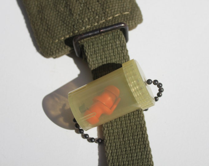 Vintage Vietnam War Era Ear Protection Case With Plugs US Army USMC
