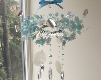 Blossom BABY MOBILE, CRYSTAL Baby Mobile, Flower Baby Mobile, Lustre Baby Mobile/Cadeau bébé mobile/ cadeau unique /Décoration de chambre bébé