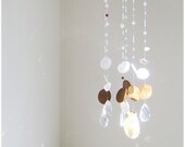 Summer Sand Beach color sea shell Mobile/Eco Friendly Beachy wall Art/Beach Decor/Sea Glass WallHanging/Crystal Suncatcher