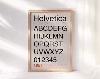 Helvetica Font Typography Print ~ Printable Wall Art ~ Typography Decor Poster ~ Instant Digital Downloadable - 4 Sizes