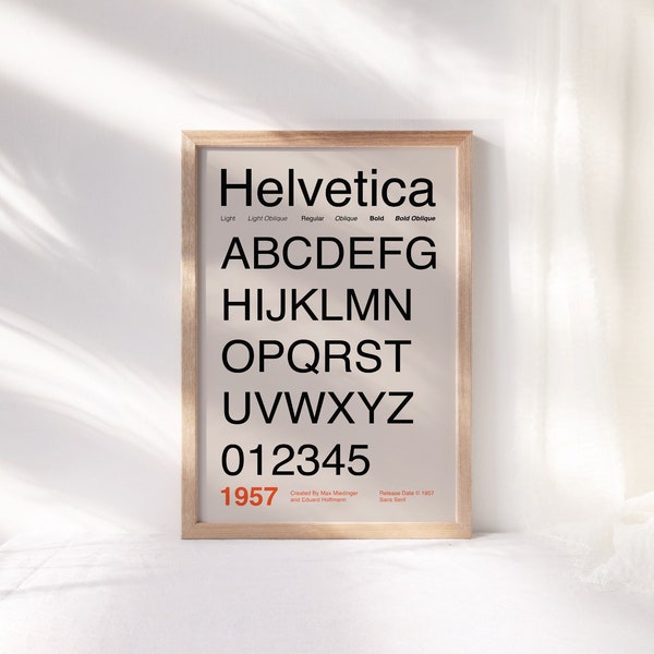 Helvetica Font Typography Print ~ Printable Wall Art ~ Typography Decor Poster ~ Instant Digital Downloadable - 4 Sizes