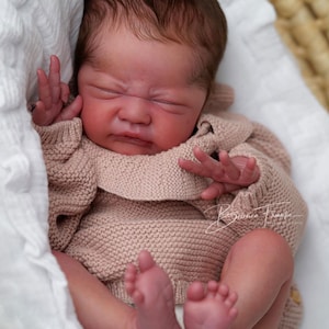 Reborn Baby Gracie Mae By Laura Lee Eagles 18 inches with Full Limbs, Boy or Girl, with Belly Plate, Vinyl Doll Limited Edition Custom