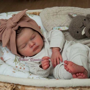 Reborn Baby FLORA by Priscila Lopez 19 inches with Full Limbs Boy OR Girl Vinyl Doll Comes with Authentic Certificate Custom