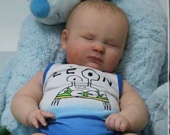 Reborn Baby JOSEPH ASLEEP by Jackie Joly, 23 inches, 3 months in size, Boy or Girl Doll Chubby Baby Custom
