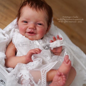 Reborn Baby Charlie by Joanna Kazmierczak, 19.5 inches, Full arms and legs Girl or Boy and COA Custom