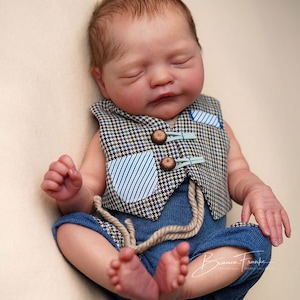 Reborn Baby Leo by Cassie Brace, 19 inches with full limbs, Girl or Boy Newborn Vinyl Doll CUSTOM