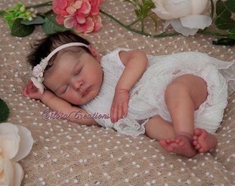 Reborn Baby FLORA by Priscila Lopez 19 inches with Full Limbs Boy OR Girl  Vinyl Doll Comes with Authentic Certificate Custom