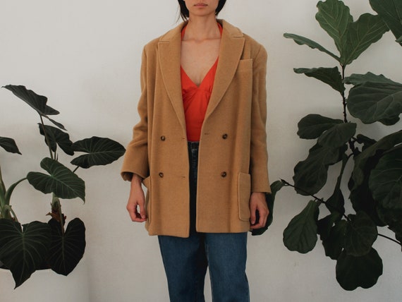 Vintage Tan Double-breasted Peacoat - image 1