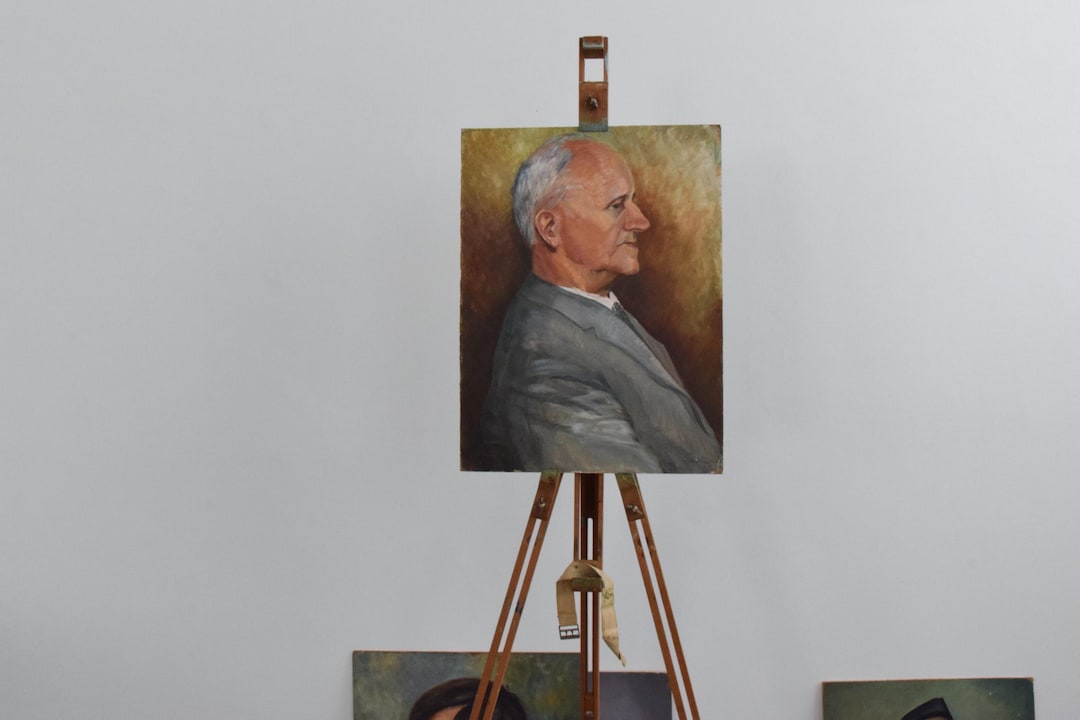 Vintage Original 1960s Oil on Board Portrait Painting of an Older Male ...