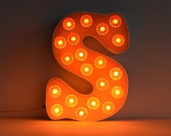 Vintage Large Fairground Letter S Light