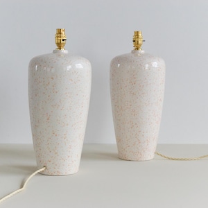Vintage Pair of Speckled Ceramic Lamp Bases by Mideramica Portugal