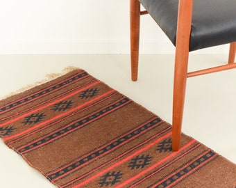 Vintage Small Flat Weave Wool Rug Runner