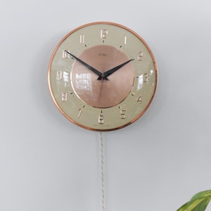 Vintage Bronze 1960s Metamec Electric Wall Clock
