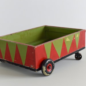 Vintage Handmade Wooden Toy Trailer