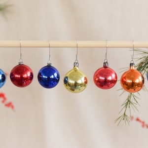 Vintage Glass Christmas Tree Baubles / Ornaments Set of 12 Boxed Assorted