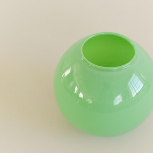 Vintage Green Opaline Glass Globular Vase