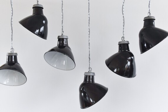Vintage Black Industrial Asymmetric Enamel Pendant Light Shade - Enamel Pendant Lamp Shade Vintage Black Industrial Asymmetric Enamel Pendant Light Shade - Enamel Pendant Lamp Shade