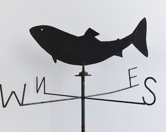 Vintage Metal Weather Vane with Fish Design