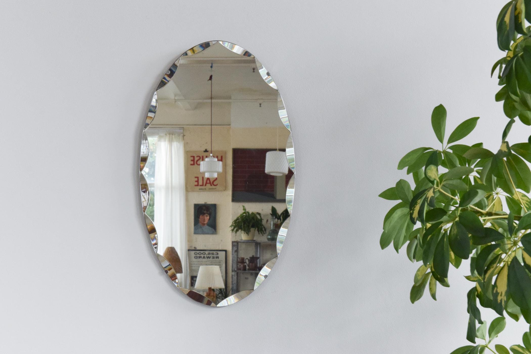 Antique Frameless Vintage Mirror - Etsy