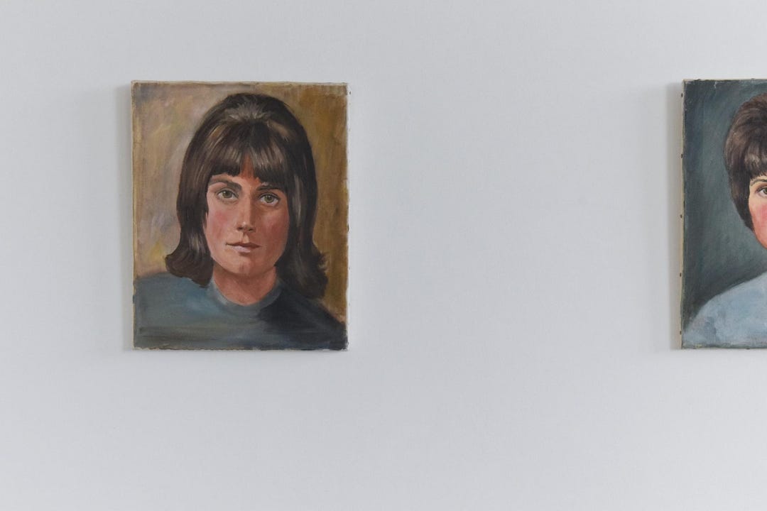 Vintage Original Small 1960s Oil on Canvas Female Portrait Painting - Etsy