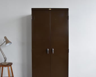 Vintage Green Metal Industrial Double Door Locker / Cabinet by Art Metal