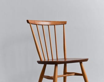 Vintage Single Ercol Light Elm Windsor Chiltern Swept-Back Dining Chair No.737