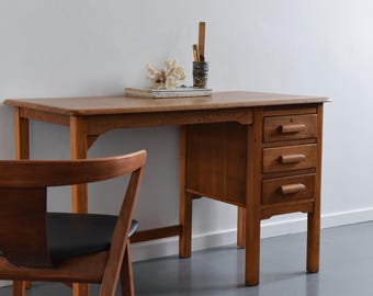 Vintage 1950s Oak Desk