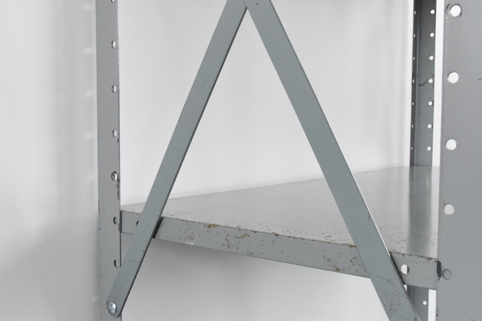 Vintage Grey Metal Industrial Shelving Etsy