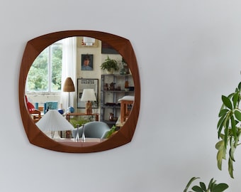 Vintage Teak Wall Mirror