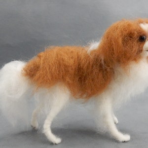 Pekingese needle felted dog Japanese Chin custom dog miniature toy dog replica custom felted dog lap dog soft sculpture dog loss remembrance image 3