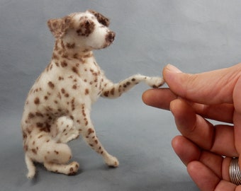 Dalmatian dog needle felted dog miniature custom felted Dalmatian replica Ratonero custom dog urn deco rainbow bridge dog keepsake memorial