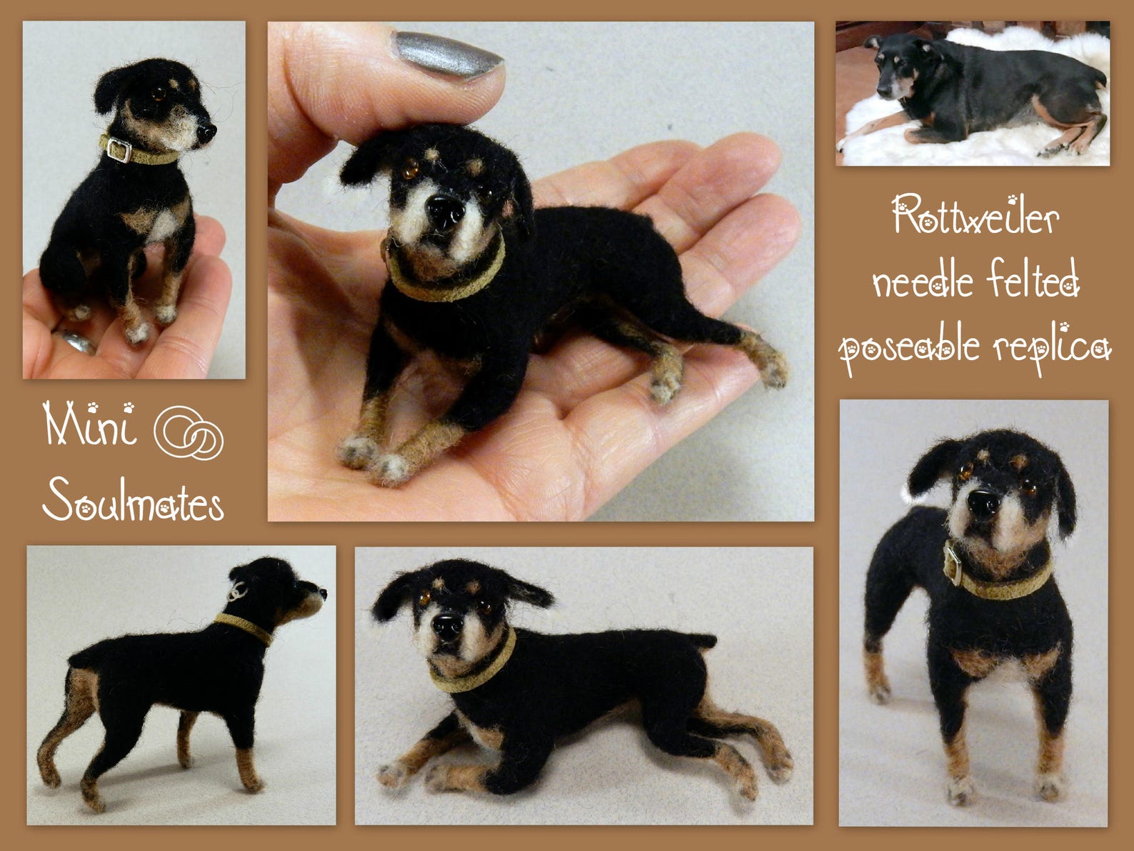 Gefilzter Rottweiler dein Hund nadelgefilzt Hundenachbildung Etsy