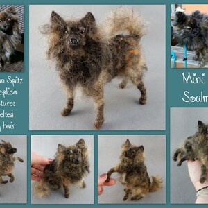 Spitz custom felted dog miniature Pomeranian look-alike custom dog replica needle felted dog soft sculpture dog remembrance dog keepsake image 3