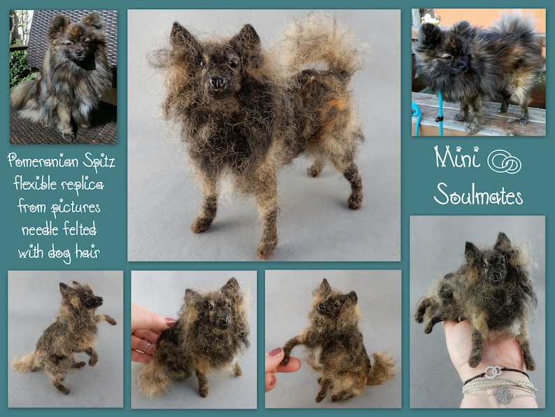 Spitz custom felted dog miniature Pomeranian look-alike custom dog replica needle felted dog soft sculpture dog remembrance dog keepsake image 3