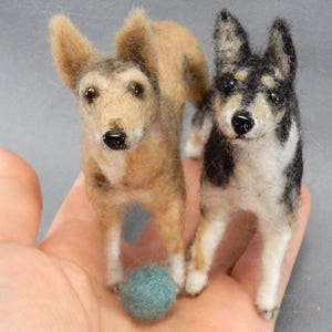 Smooth Collie needle felted dog miniature figure dog loss remembrance gift wool effigy custom dog replica custom felted dog soft sculpture image 9