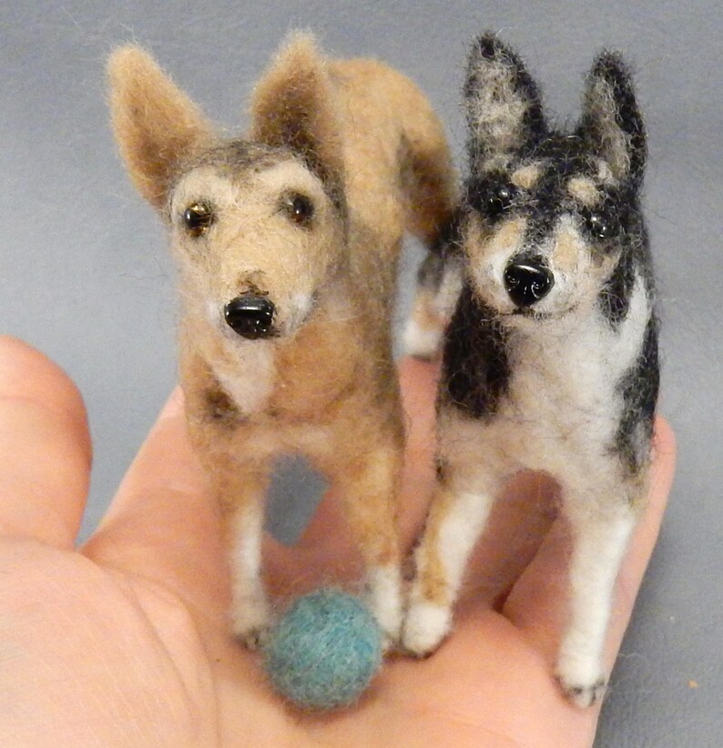 Smooth Collie needle felted dog miniature figure dog loss remembrance gift wool effigy custom dog replica custom felted dog soft sculpture image 9