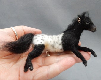 Appaloosa miniature custom felted horse replica woolen horse sculpture custom horse copy needle felted horse miniature horse resemblance