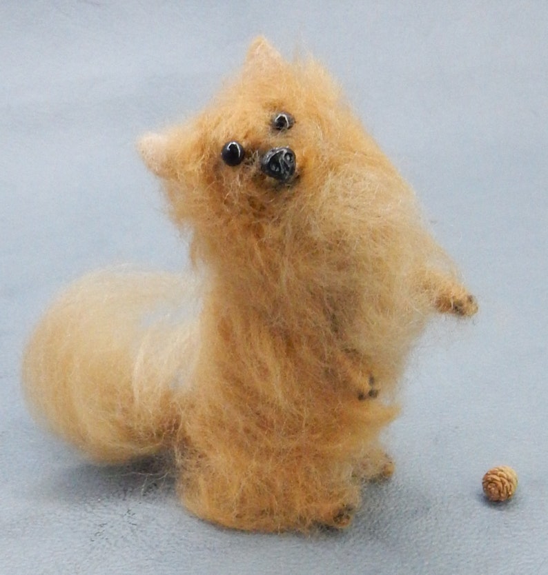 Spitz custom felted dog miniature Pomeranian look-alike custom dog replica needle felted dog soft sculpture dog remembrance dog keepsake image 10