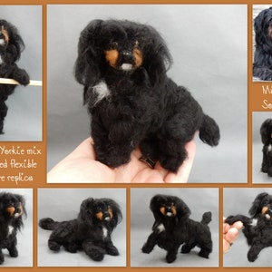 Custom dog replica Shih Tzu felt dog miniature needle felted dog replica poseable dog soft sculpture custom pet portrait dog lover gift idea image 5