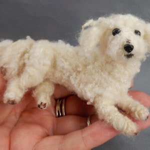 Bichon Frise custom dog effigy dog loss memorial Bolonese dog needle felt dog sculpture custom felted dog replica Mother's Day gift image 10