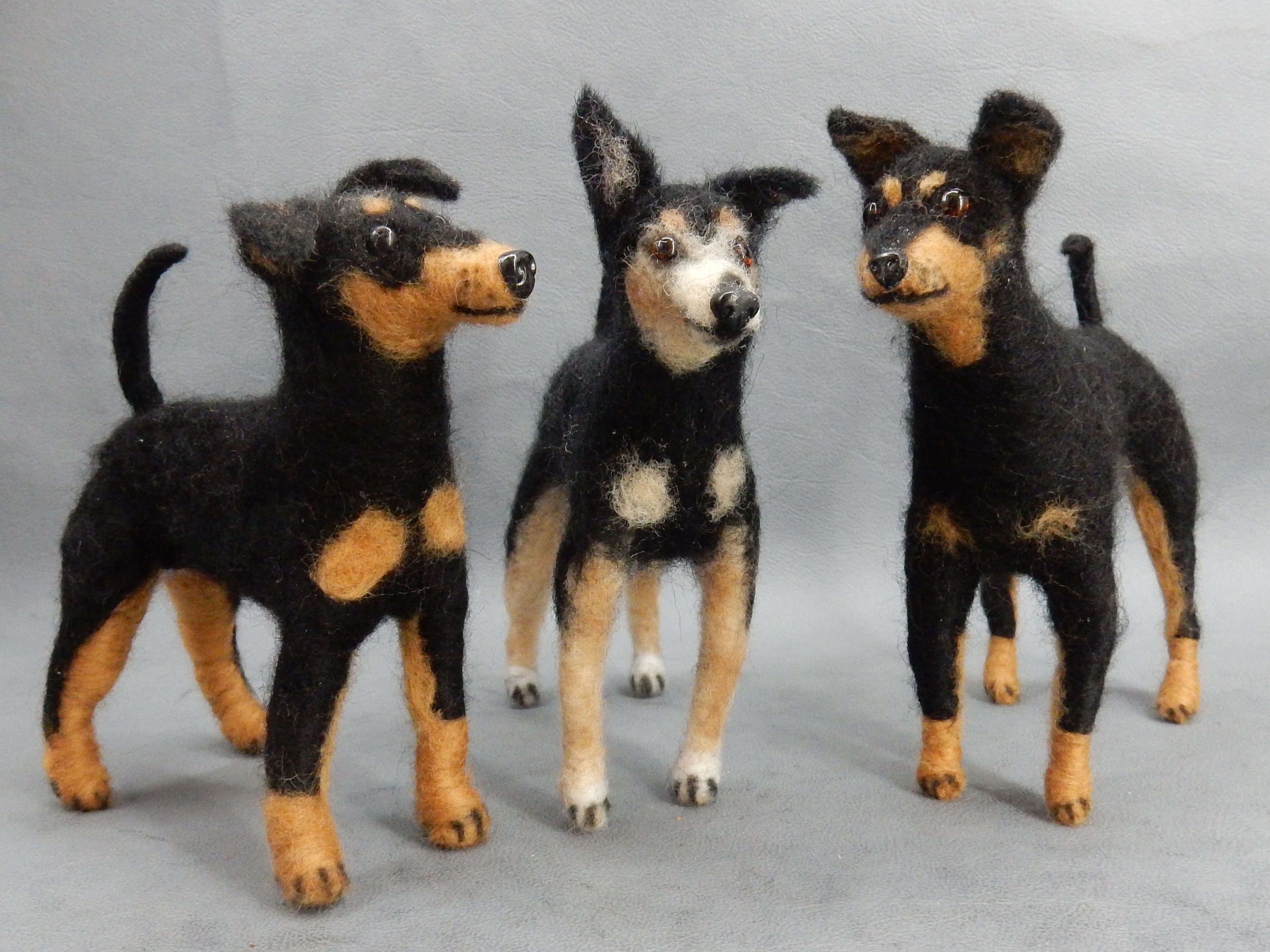 Felt Dog Ornament handcrafted Custom pet Doberman, stuffed a